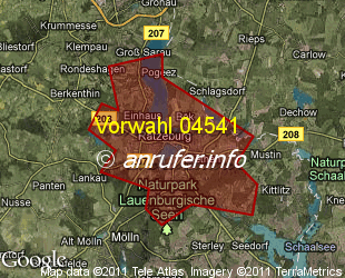 Vorwahlkarte 04541 – Ratzeburg