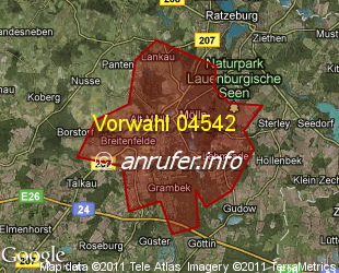 Vorwahlkarte 04542 – Mölln Lauenb