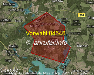 Vorwahlkarte 04546 – Mustin Lauenburg