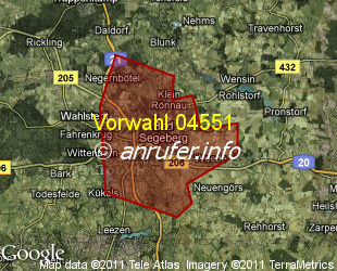 Vorwahlkarte 04551 – Bad Segeberg