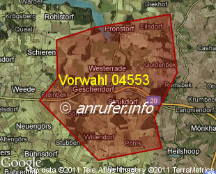 Vorwahlkarte 04553 – Geschendorf