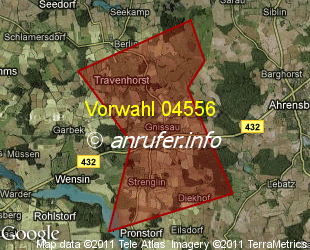 Vorwahlkarte 04556 – Ahrensbök-Gnissau