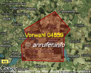 Vorwahlkarte 04559 – Wensin