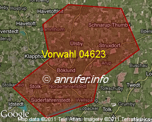 Vorwahlkarte 04623 – Böklund