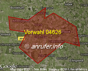 Vorwahlkarte 04626 – Treia