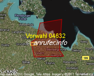 Vorwahlkarte 04632 – Steinbergkirche