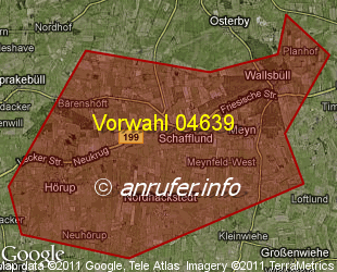 Vorwahlkarte 04639 – Schafflund