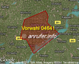 Vorwahlkarte 04641 – Süderbrarup