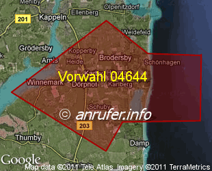 Vorwahlkarte 04644 – Karby