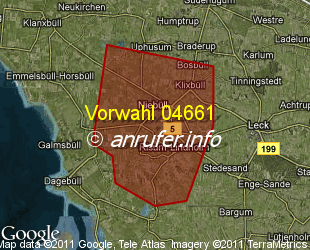 Vorwahlkarte 04661 – Niebüll