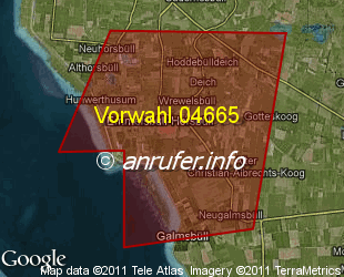 Vorwahlkarte 04665 – Emmelsbüll-Horsbüll