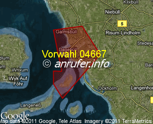 Vorwahlkarte 04667 – Dagebüll