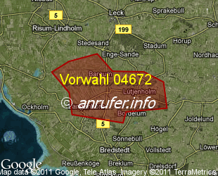 Vorwahlkarte 04672 – Langenhorn