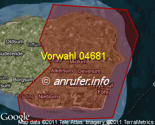 Vorwahlkarte 04681 – Wyk auf Föhr
