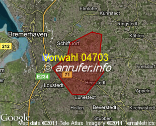 Vorwahlkarte 04703 – Loxstedt-Donnern