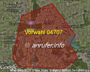 Vorwahlkarte 04707 – Langen-Neuenwalde