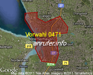 Vorwahlkarte 0471 – Bremerhaven