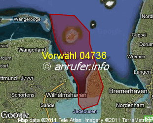 Vorwahlkarte 04736 – Butjadingen-Tossens
