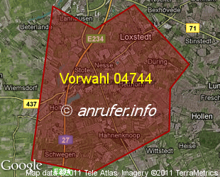 Vorwahlkarte 04744 – Loxstedt