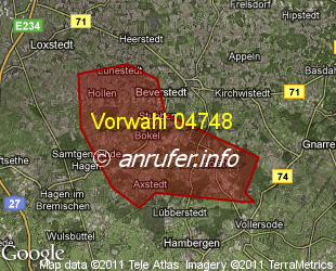 Vorwahlkarte 04748 – Stubben b Bremerhaven