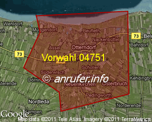 Vorwahlkarte 04751 – Otterndorf
