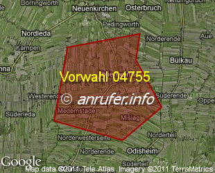 Vorwahlkarte 04755 – Ihlienworth