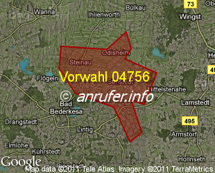 Vorwahlkarte 04756 – Odisheim