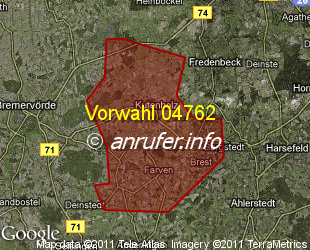 Vorwahlkarte 04762 – Kutenholz