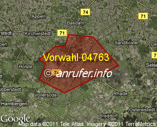 Vorwahlkarte 04763 – Gnarrenburg