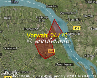 Vorwahlkarte 04770 – Wischhafen