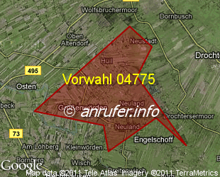 Vorwahlkarte 04775 – Grossenwörden
