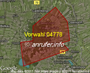 Vorwahlkarte 04778 – Wingst