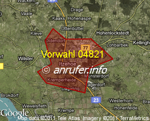 Vorwahlkarte 04821 – Itzehoe