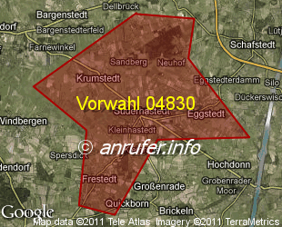 Vorwahlkarte 04830 – Süderhastedt