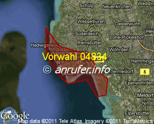 Vorwahlkarte 04834 – Büsum