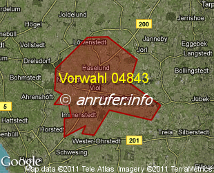 Vorwahlkarte 04843 – Viöl