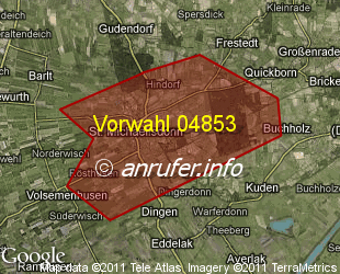 Vorwahlkarte 04853 – Sankt Michaelisdonn