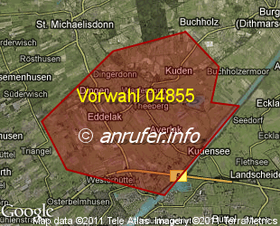 Vorwahlkarte 04855 – Eddelak