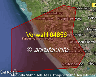 Vorwahlkarte 04856 – Kronprinzenkoog