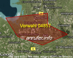 Vorwahlkarte 04857 – Barlt