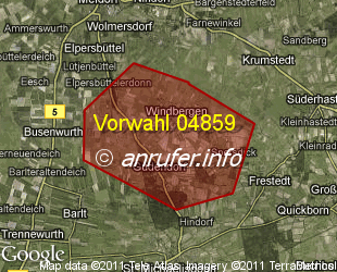 Vorwahlkarte 04859 – Windbergen