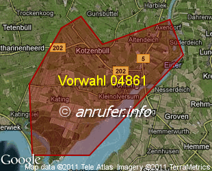 Vorwahlkarte 04861 – Tönning