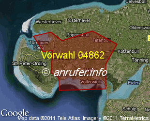 Vorwahlkarte 04862 – Garding