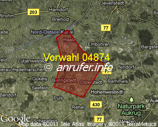 Vorwahlkarte 04874 – Todenbüttel