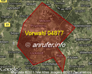 Vorwahlkarte 04877 – Hennstedt b Itzehoe