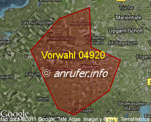 Vorwahlkarte 04920 – Wirdum