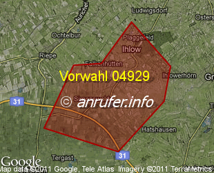 Vorwahlkarte 04929 – Ihlow Kr Aurich