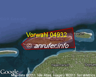 Vorwahlkarte 04932 – Norderney