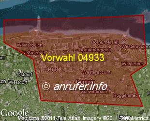 Vorwahlkarte 04933 – Dornum Ostfriesl