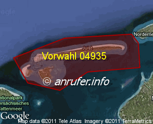 Vorwahlkarte 04935 – Juist